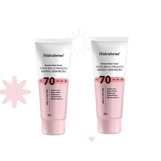 Imagem de Kit Protetor Solar Facial Ultraleve Fps70 50G - Hidrabene