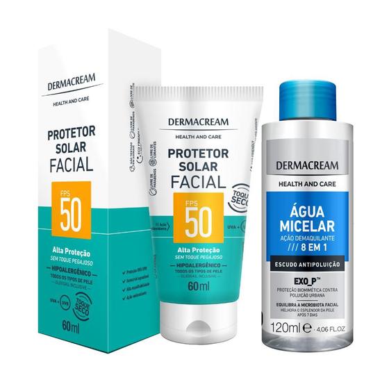 Imagem de Kit Protetor Solar FPS50 60ml E Água Micelar 120ml Demacream