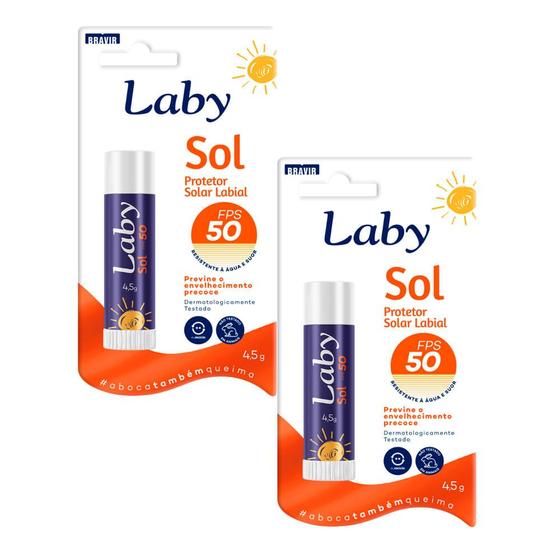 Imagem de Kit Protetor Solar Labial Laby FPS 50 Stick Sem Sabor com 4,5g