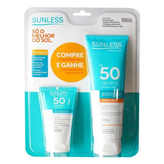 Imagem de Kit Protetor Solar Sunless FPS 50 120G + Sunless Facial FPS 50 30G