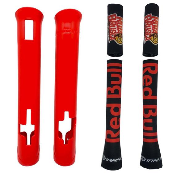 Imagem de Kit Protetores Suspensão Dianteira Biker Neoprene Crf 250f Red Bull