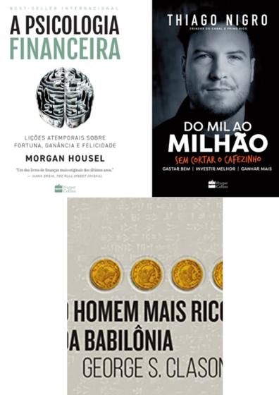 Imagem de Kit Psicologia Financeira Mil ao Milhão Homem Mais Rico - HarperCollins