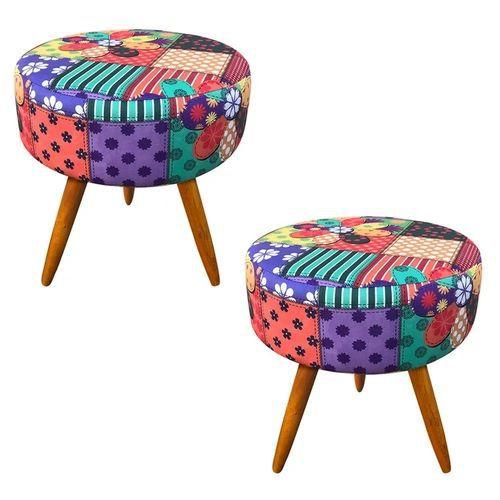 Imagem de Kit puff helena suede patchwork - tf decor