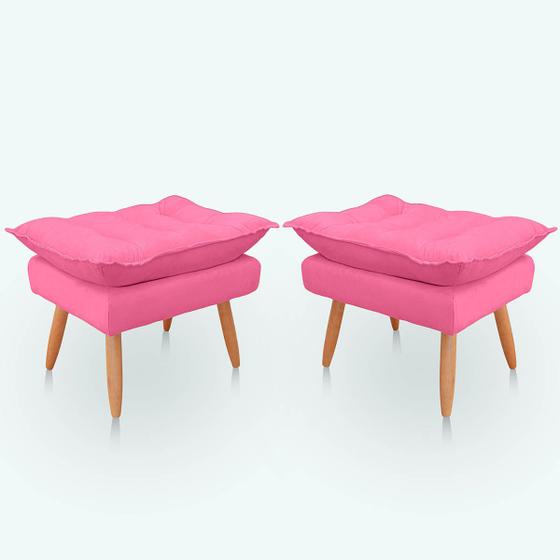 Imagem de Kit Puff Opala para Sala Quarto Resistente Confortável Pink