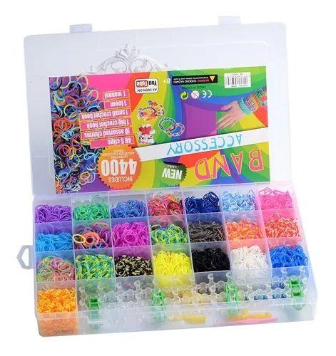 Imagem de Kit pulseira de tear, grande pulseira loom e miçangas