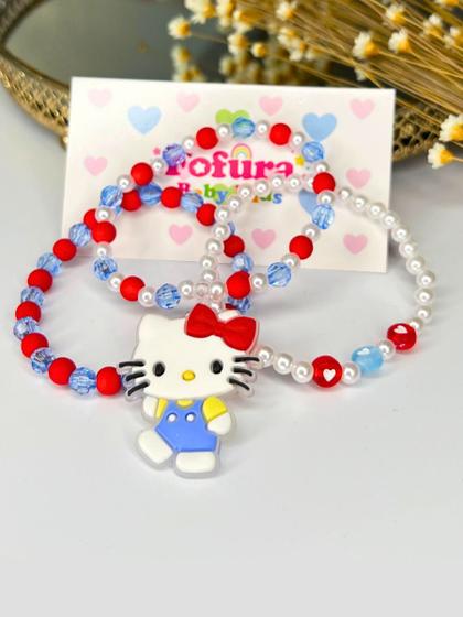Imagem de Kit pulseira hello kitty red fofura
