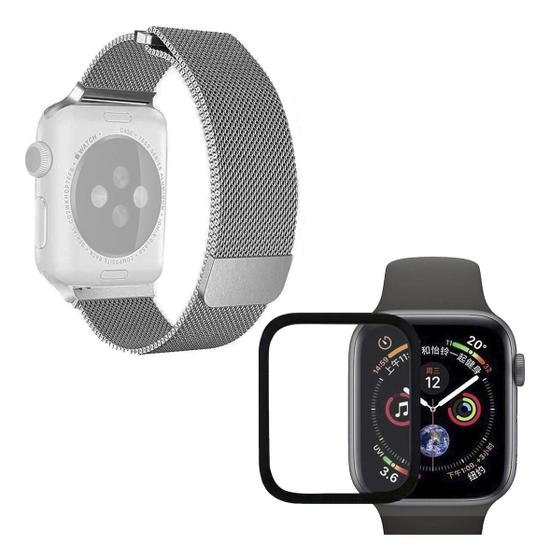 Imagem de Kit Pulseira + Película Compatível Com  Apple Watch Series 1,2,3,4,5,6,7,8