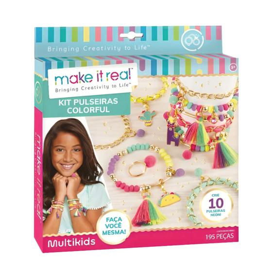 Imagem de Kit Pulseiras Colorful 195 Peças My Style By Make It Real Multikids - BR2002