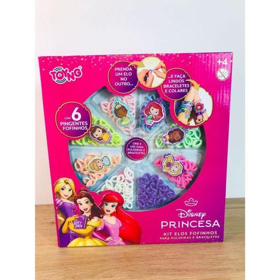 Imagem de Kit pulseiras corrente com pingente princesas disney - toyng