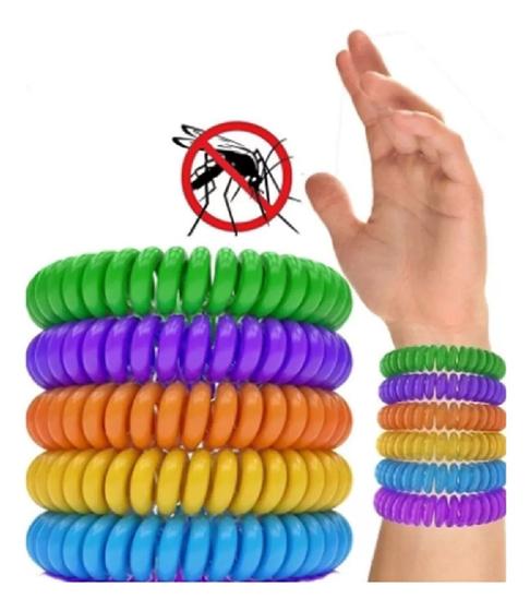 Imagem de Kit Pulseiras Repelentes Mosquitos Dengue Zica Insetos