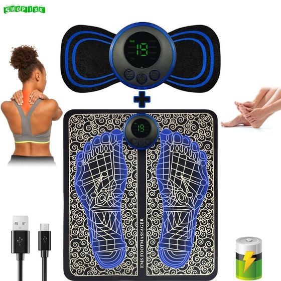 Imagem de Kit Pulso Elétrico Massageador Cervical E Tapete Massageador