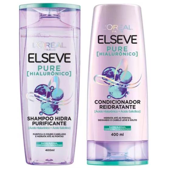 Imagem de Kit Pure Hialurônico Shampoo + Condicionador 400ml Elseve