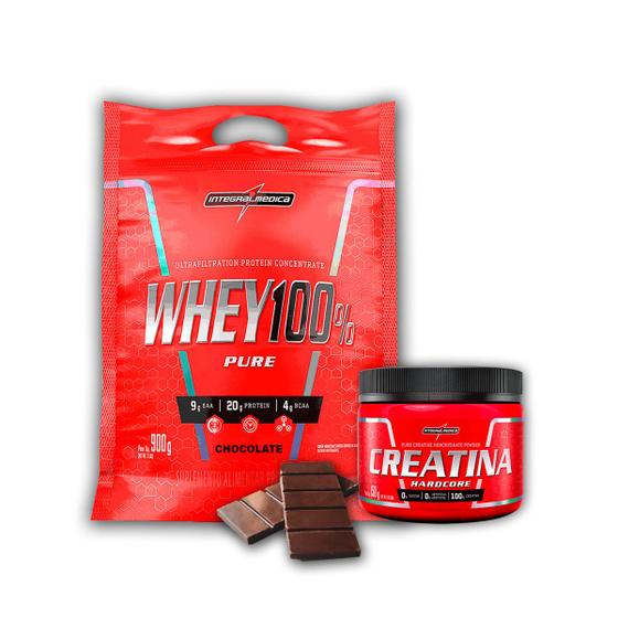 Imagem de Kit Pure Whey 100% Concentrado 900g + Creatina 150g - Integralmedica