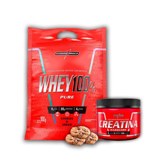 Imagem de Kit Pure Whey 100% Concentrado 900g + Creatina 150g - Integralmedica