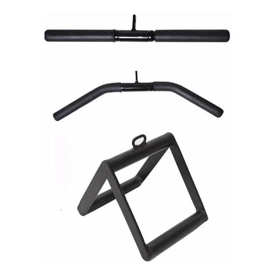Kit Puxadores Musculação Academia Reto Curvo Puley Triangulo Menor preço em Kit Puxadores Musculação Academia Reto Curvo Puley Triangulo