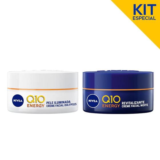 Imagem de Kit Q10 Plus C - Creme Facial Antissinais Dia NIVEA Q10 Plus C FPS15 50ml + NIVEA Creme Facial Antissinais Noite Q10 Plus C 50ml