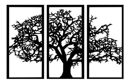Imagem de Kit Quadro Decorativo Árvore Da Vida Mdf Vazado 3mm