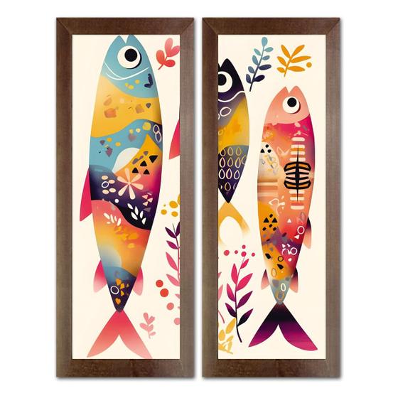 Imagem de Kit Quadro Decorativo para restaurante/cozinha/cafeteria/lanchonete 2 peças 20x60cm