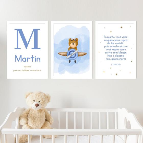 Imagem de Kit Quadro Infantil Personalizado Envie o Nome5 20X30 3 pçs