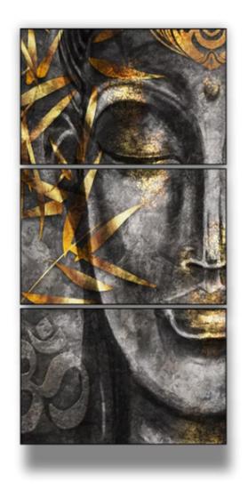 Imagem de Kit Quadros Decoração 5 pçs Buda Gold Abstrato"