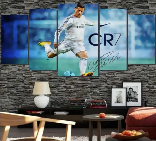 Imagem de Kit Quadros Decoração 5 pçs cr7"