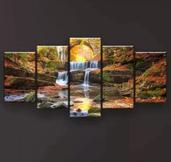 Imagem de Kit Quadros Decoração Cachoeira Natureza"