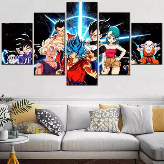 Imagem de Kit Quadros Decoração Mosaico Dragon Ball Goku Vegeta"