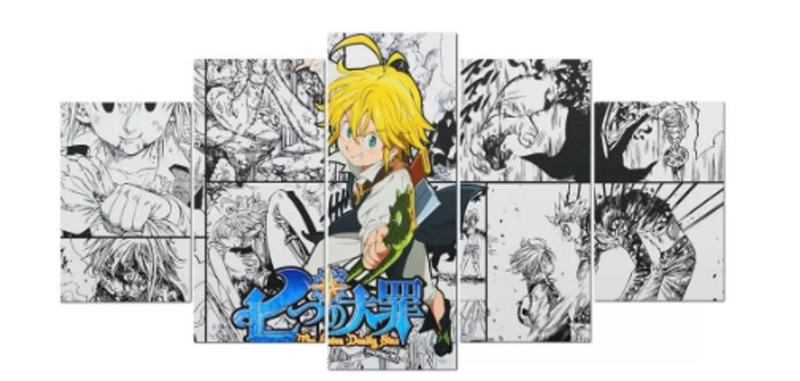 Imagem de Kit Quadros Decoração Nanatsu No Taizai Meliodas Tributo Anime Manga Top"