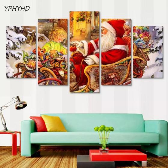 Imagem de Kit Quadros Decoração Natalino Papai Noel"