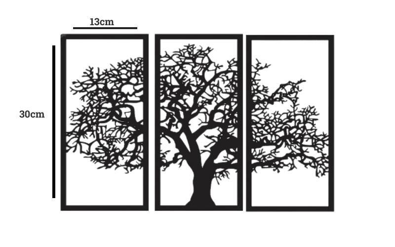 Imagem de Kit Quadros Decorativo Árvore Da Vida 3 Peças 25x57 Mosaico