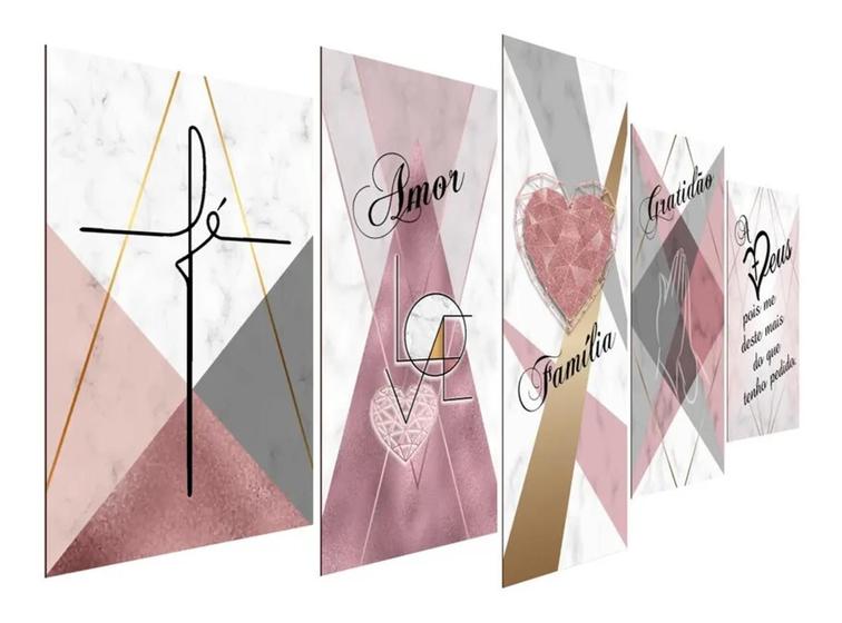 Kit Quadros Decorativo Fé Amor Gratidão Família Deus Sala - Mr Decorações / Paradecoração Imagem de Kit Quadros Decorativo Fé Amor Gratidão Família Deus Sala