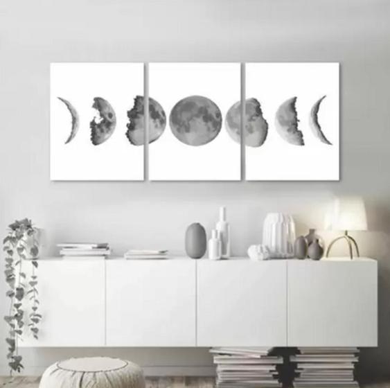 Imagem de kit quadros decorativos 3 peças Fases Da Lua"