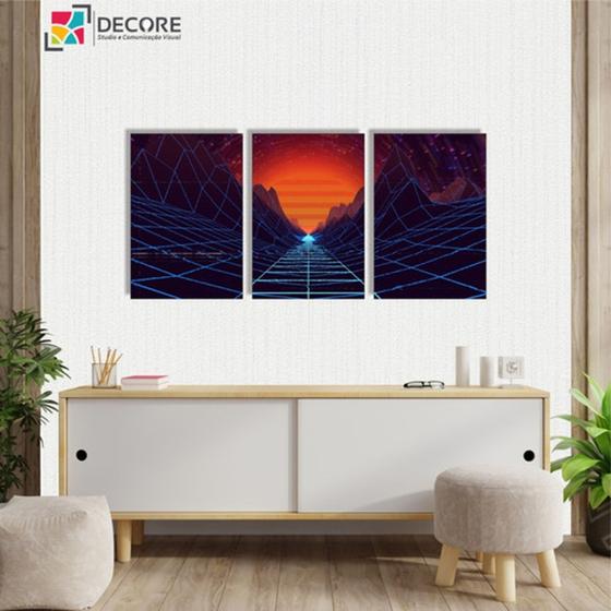 Imagem de Kit Quadros Decorativos 3 Peças - Moderno - Arte Futurista -