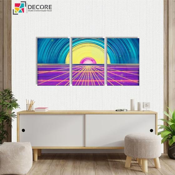 Imagem de Kit Quadros Decorativos 40x60 Futurista Moderno Neon