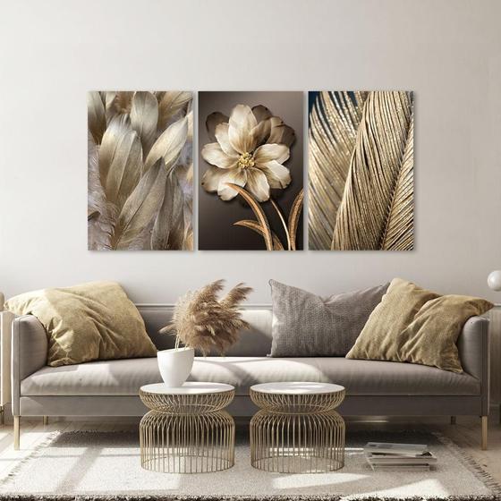 Imagem de Kit Quadros Decorativos Dourado