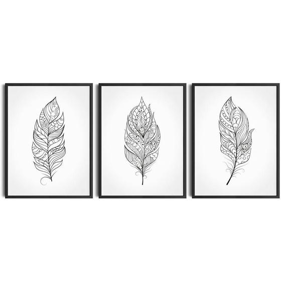 Imagem de Kit Quadros Decorativos Elegância Botânica Minimalismo