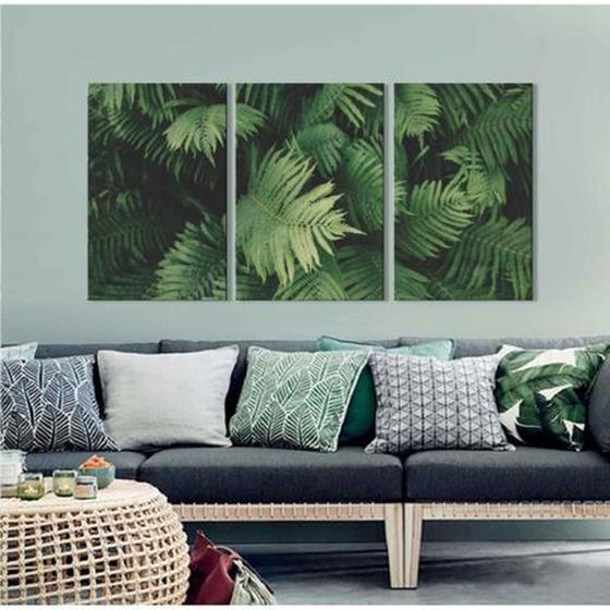 Imagem de Kit Quadros Decorativos Folhas Verdes