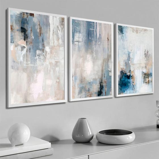 Kit Quadros Decorativos Grandes Para Sala De Estar Moderno Abstrato Moldura Menor preço em Kit Quadros Decorativos Grandes Para Sala De Estar Moderno Abstrato Moldura