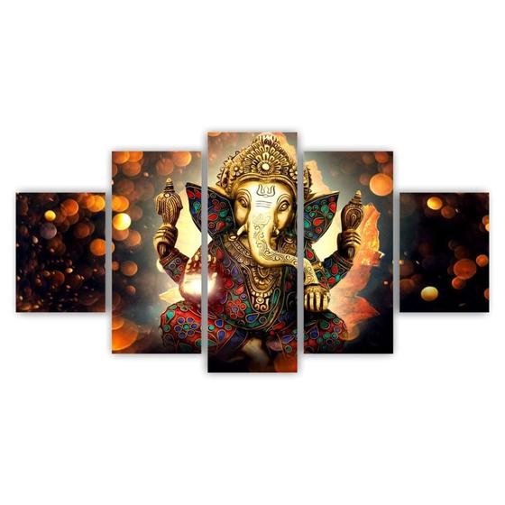 Imagem de Kit Quadros Decorativos Mdf Lord Ganesha Hindu Sala Quarto