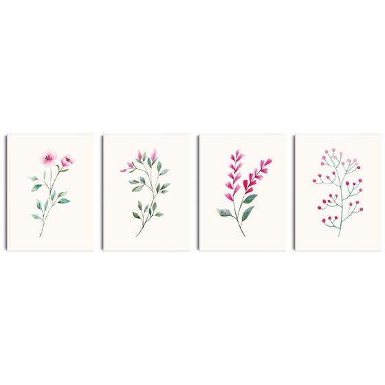 Imagem de Kit Quadros Decorativos Serenidade Floral Arte Delicada