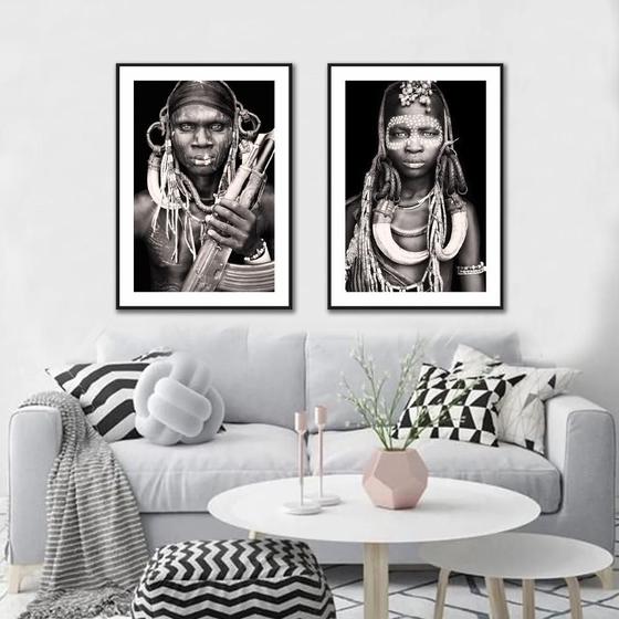 Imagem de Kit Quadros Decorativos Tribo Africana