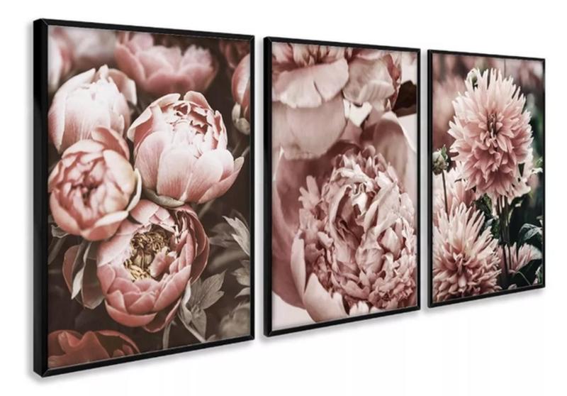 Imagem de kit quadros Flores Rose "