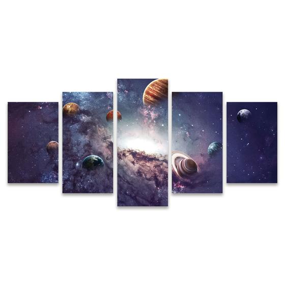 Imagem de Kit Quadros Mosaico Galáxia Espaço Buraco Negro Universo Constelações Planetas