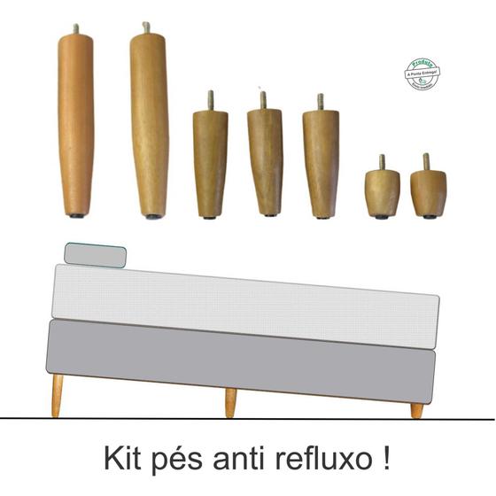kit qualidade do sono pés para elevar cabeceira cama box anti refluxo Menor preço em kit qualidade do sono pés para elevar cabeceira cama box anti refluxo