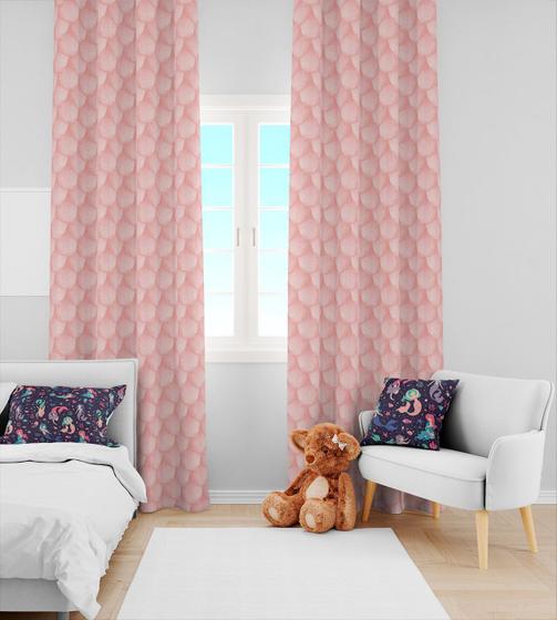 Imagem de Kit Quarto Infantil Sereia e Escamas Rosa - 3 Itens