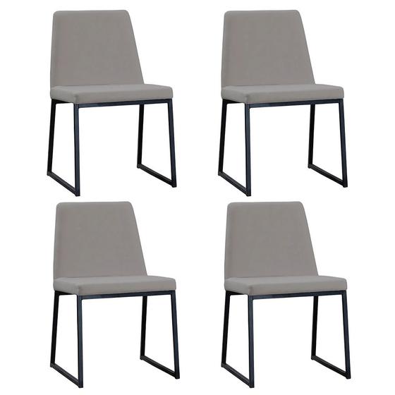 Imagem de Kit Quatro Cadeiras Yanka Cinza - OOCA Móveis