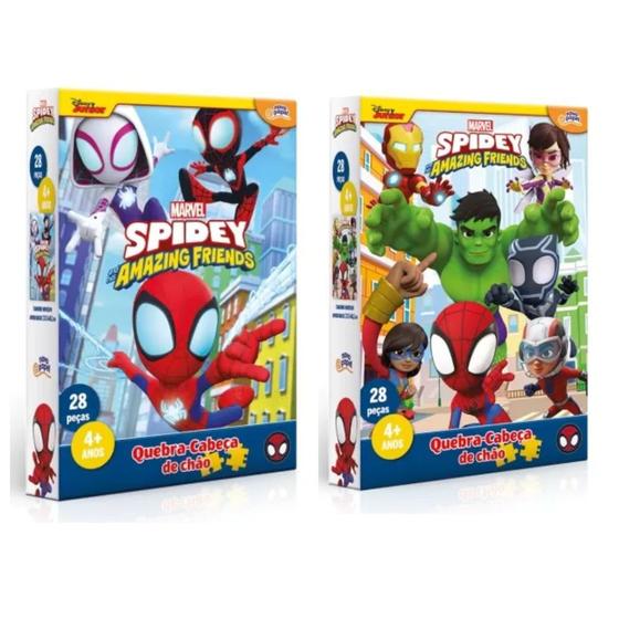 Imagem de Kit Quebra Cabeça Infantil Spidey 28 Peças Toyster