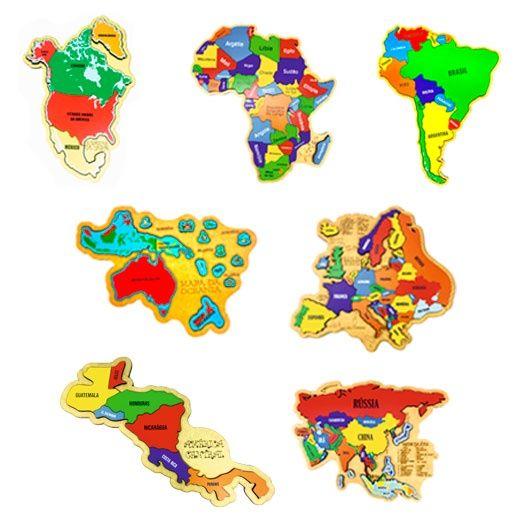 Imagem de Kit Quebra-cabeça Mapas