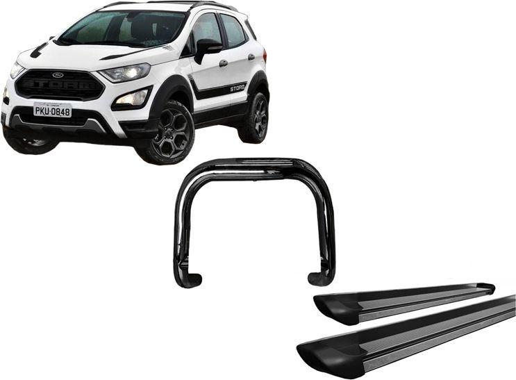 Imagem de Kit Quebra Mato Estribo Personalizado Preto Fosco Ecosport 13/2020