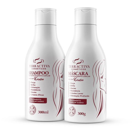 Imagem de Kit Queratina Com Máscara E Shampoo De 300ml TERRACTIVA